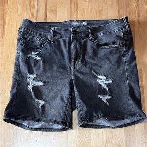 Torrid Charcoal Distressed Jean Shorts